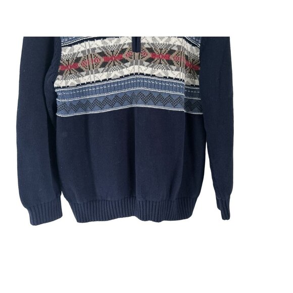 IZOD Men's Shaker 1/4 Zip Sweater Pullover Cotton Blue Size XLarge - Picture 5 of 9